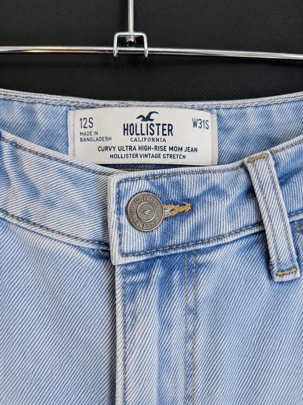 Hollister Light Blue Distressed High-Rise Wide-Leg Jeans - Picture 3 of 4